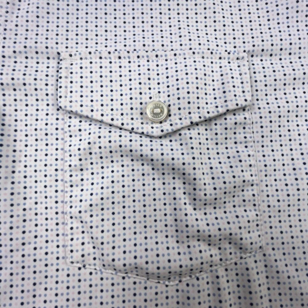 Peter Millar Crown Crafted Golf Polo Men’s Large White Blue Dot Performance Logo - Picture 3 of 10